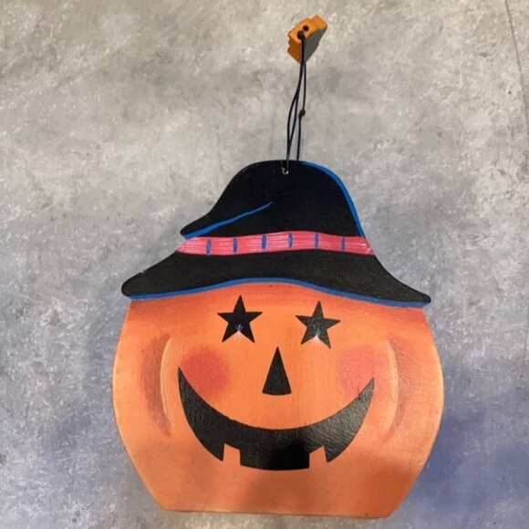 🎃🪵 Halloween-Themed Wooden Pumpkin Basket | “Boo Bucket” by Elaine  🍁🕸️ - Picture 3 of 12